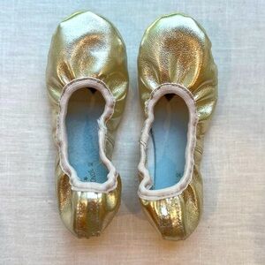 Tutu Du Monde Gold Tippy Toe Ballet Flats – Size 30 – NEW